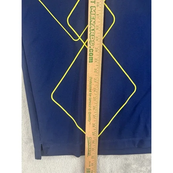 Nike Golf Polo Mens XXL Local Golf Club Embroidered Patch Geometric Dri Fit Blue - Picture 11 of 14